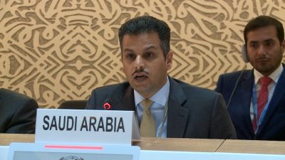 المندوب الدائم للمملكة لدى الأمم المتحدة في جنيف السفير عبدالمحسن بن ماجد بن خثيلة